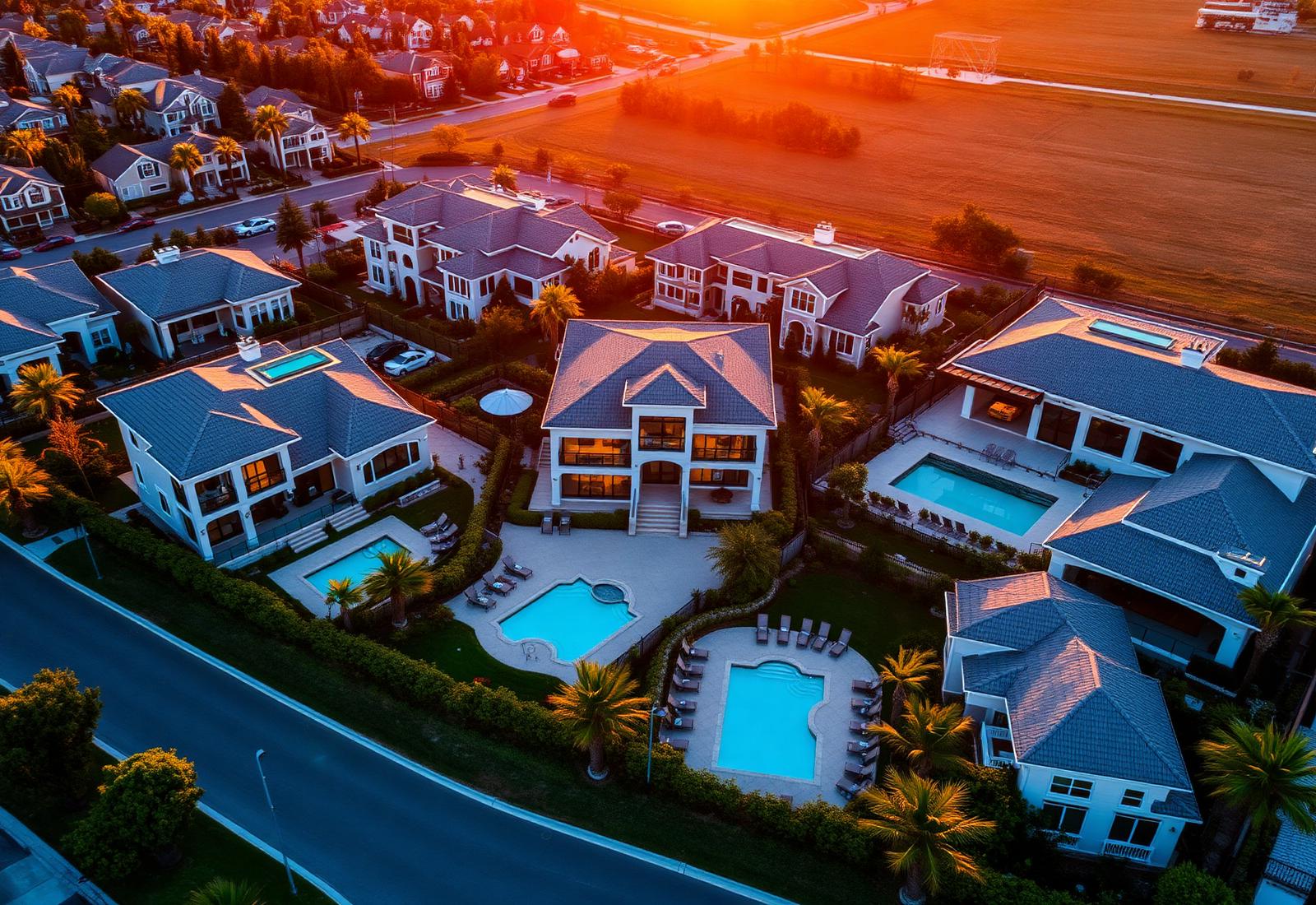 Aerial view of community