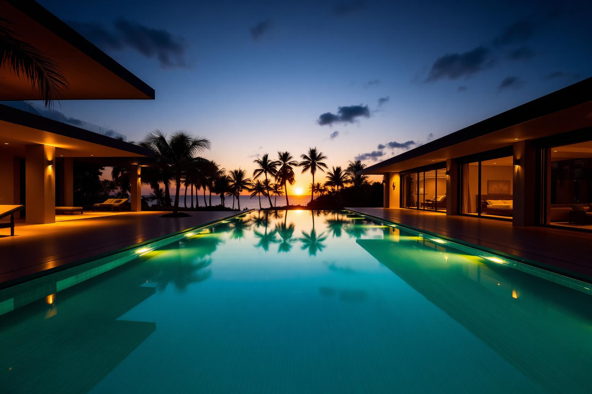 Luxury villa at twilight